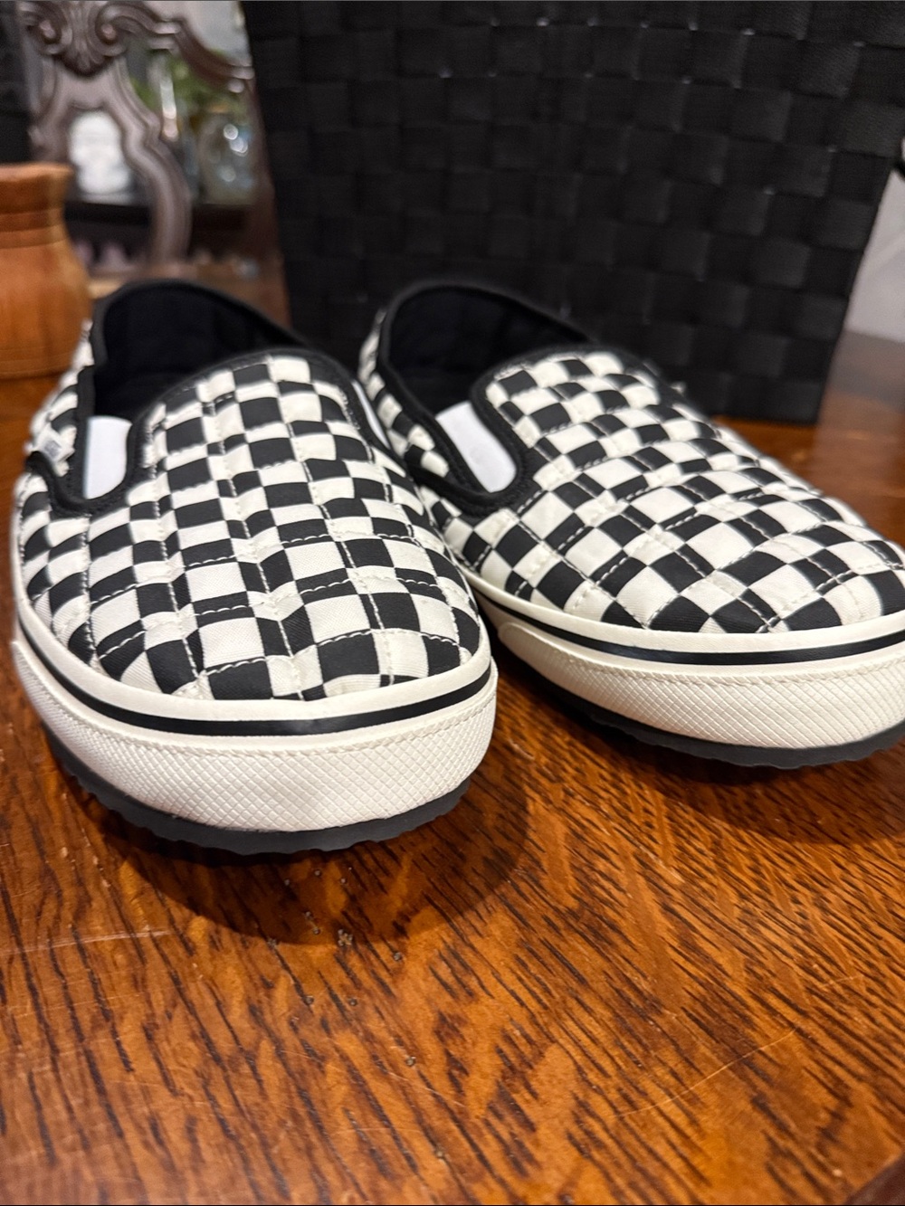 Vans Black & White Checkerboard Slippers